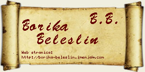 Borika Beleslin vizit kartica